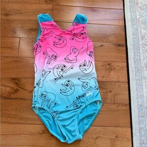 GK Pink and Blue Sloth Print leotard